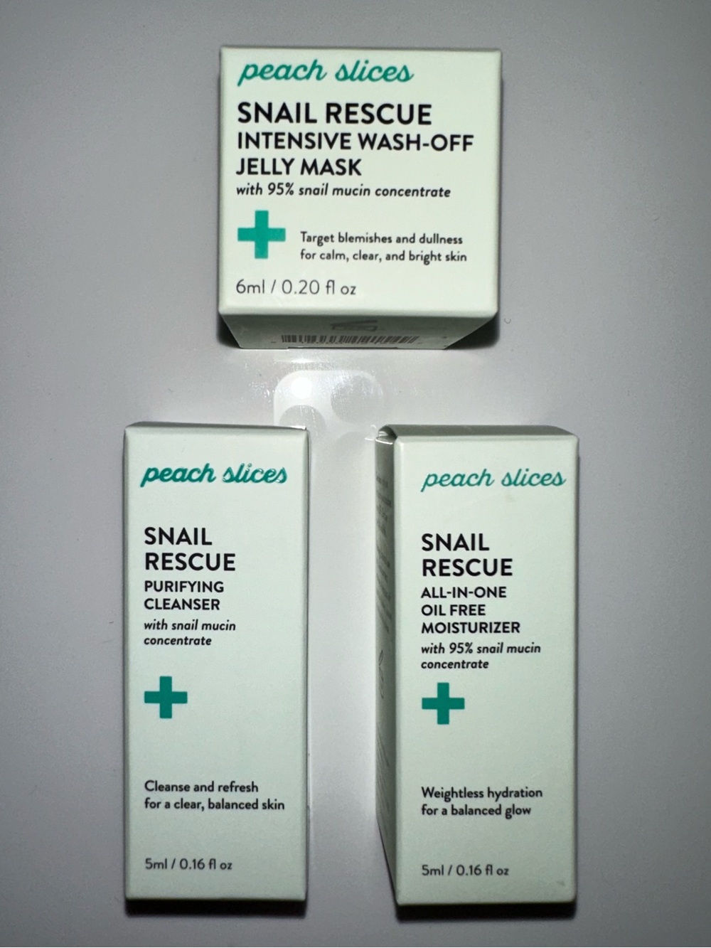 Peach slices snail mucin skincare trio set NIB